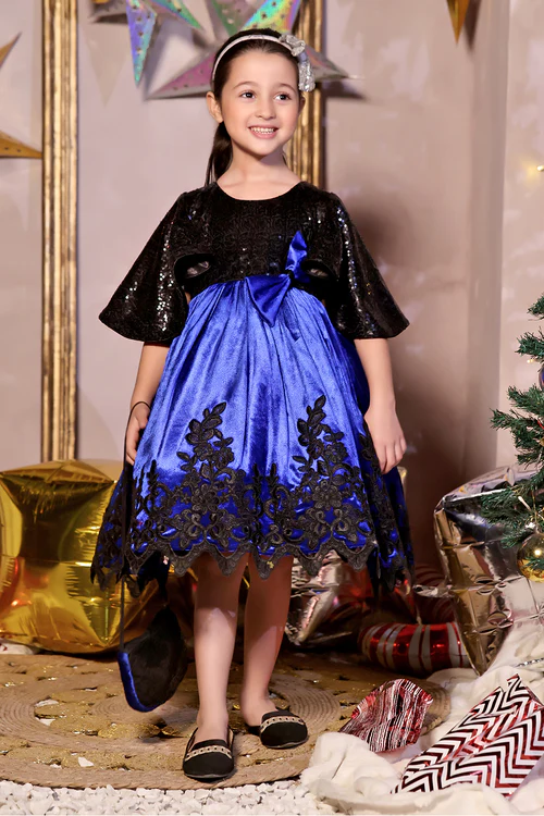 velvet embroidered frock winter