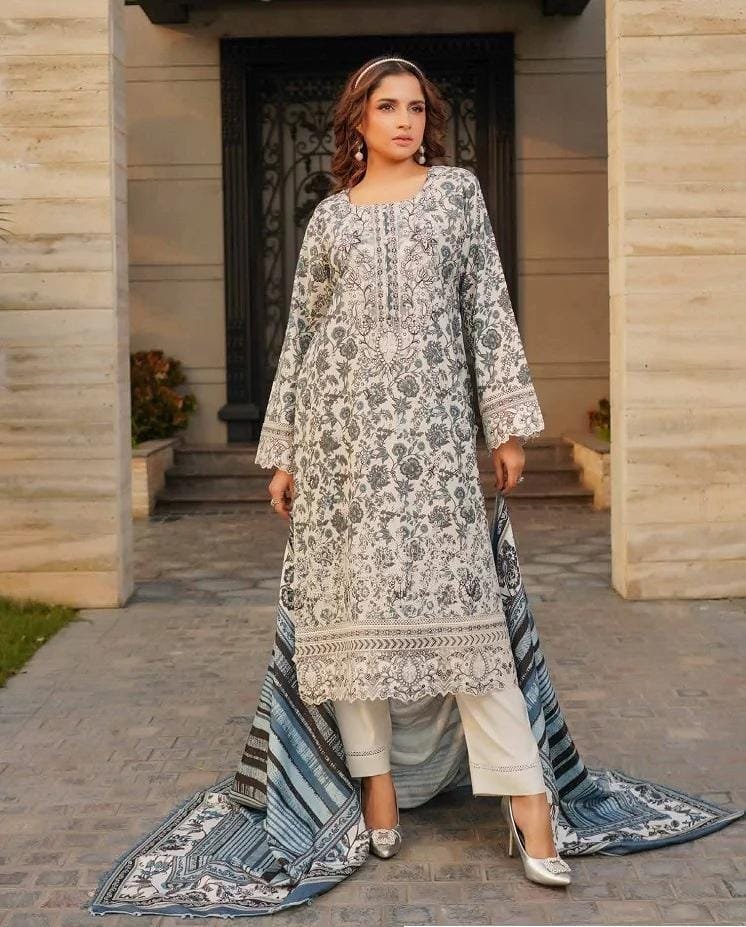 dhanak winter collection 3d flowers luxury suit