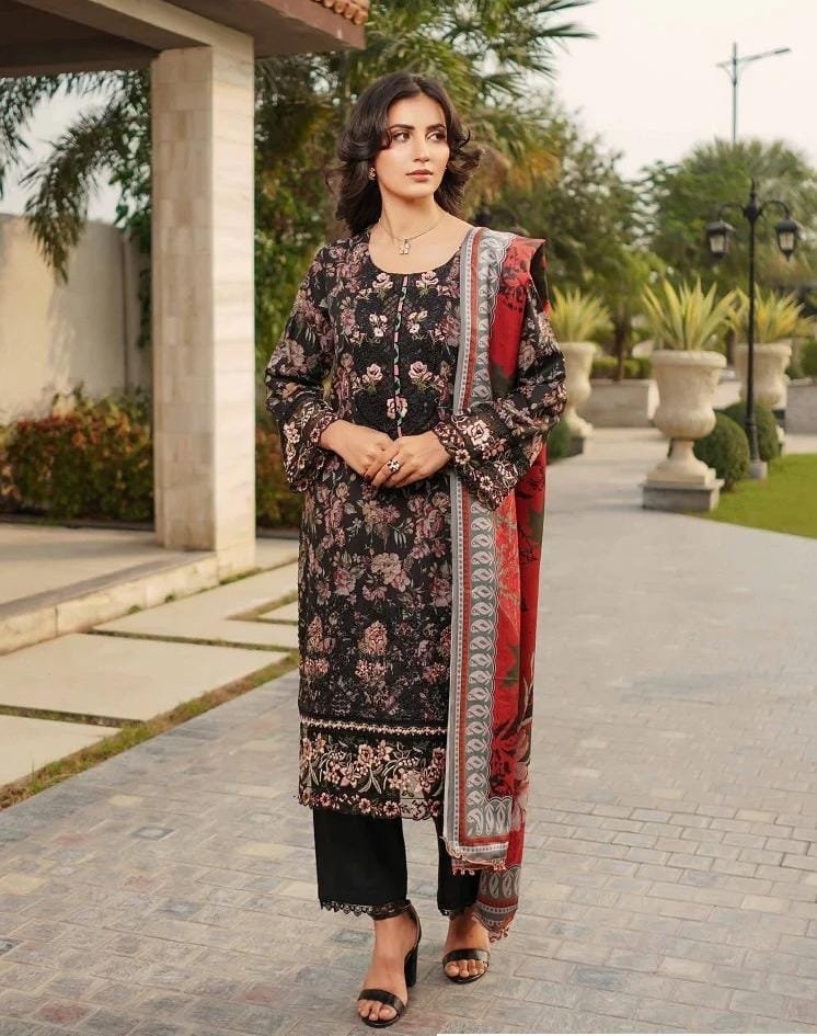 dhanak winter collection 3d flowers luxury suit