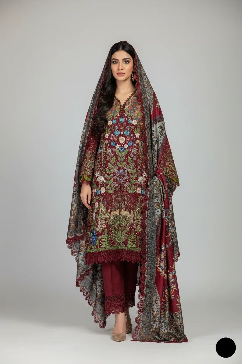 stitched katan slik luxury suit 3 piece