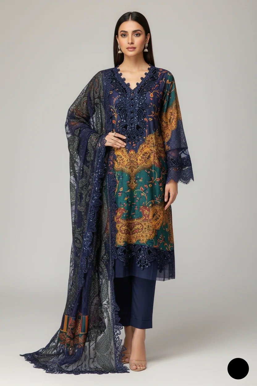 stitched katan slik luxury suit 3 piece